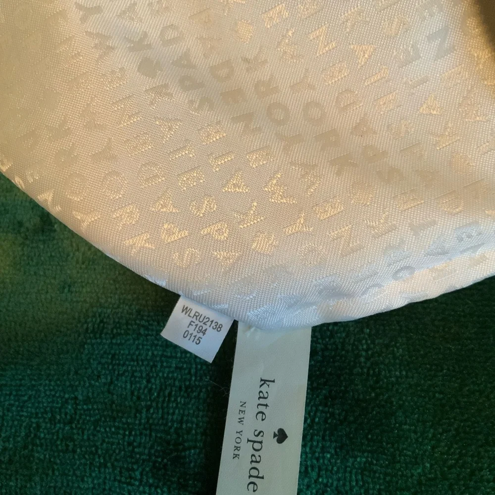 Kate Spade Cream & Blue Striped Fabric Clutch